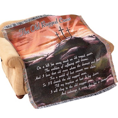 Collections Etc Rugged Cross Woven Tapestry Throw Blanket 50" x 60"