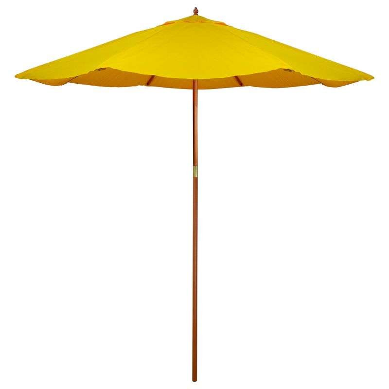 Northlight 8.5ft Outdoor Patio Market Umbrella with Wooden Pole, Yellow, 1 of 5