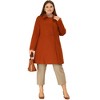 Agnes Orinda Women's Plus Size Notched Lapel Single Breasted Back Split Winter Long Pea Coats - 3 of 4