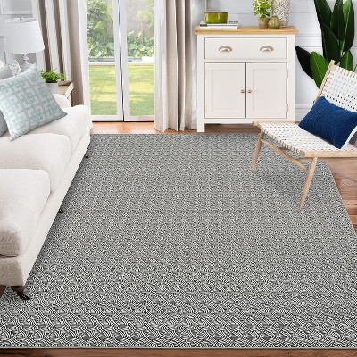 Garvee Braided Print Area Rugs ,Low Pile Ultra-Thin Floor Carpet for Living Room,Bedroom,Dining Room
