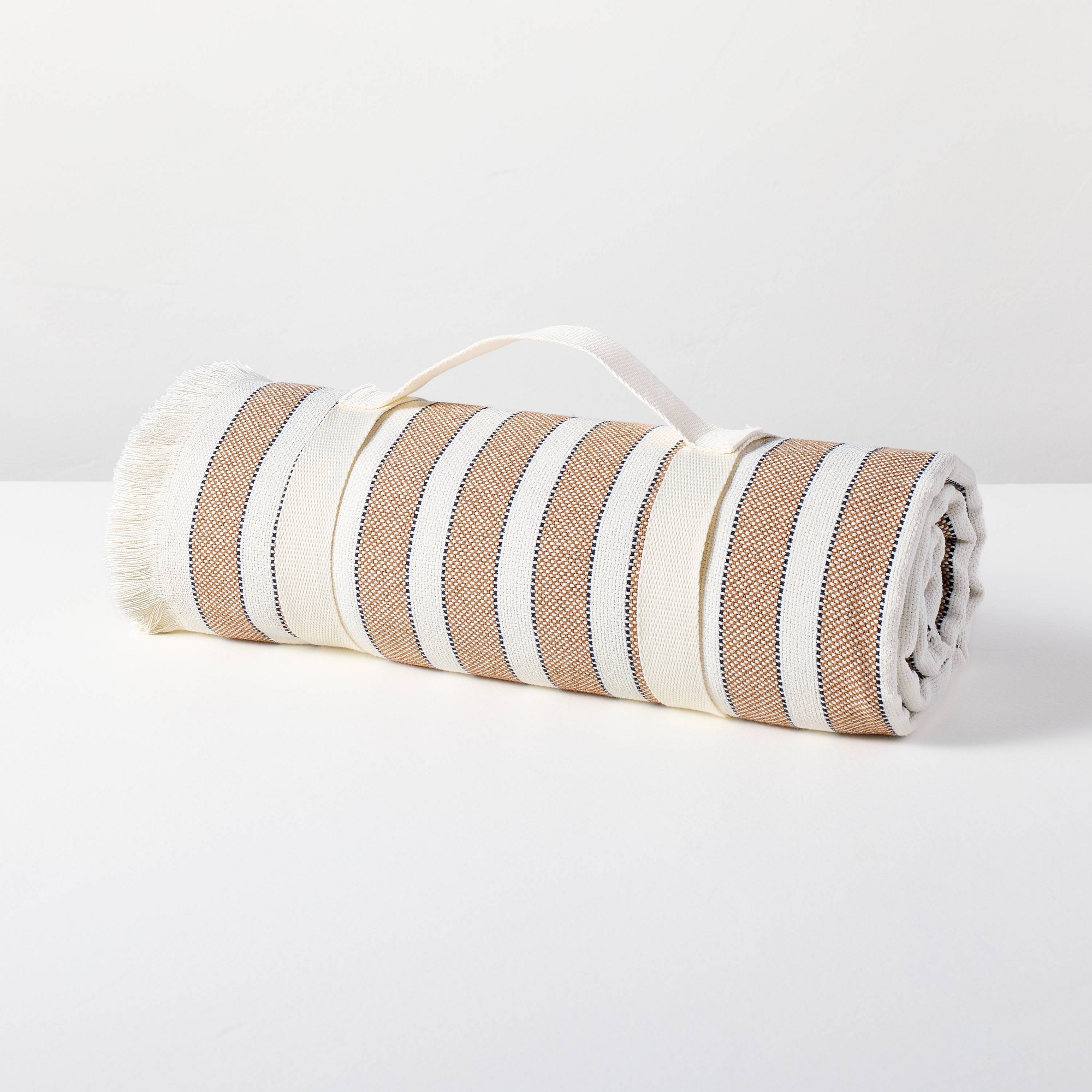 Striped Picnic Blanket Toffee/Sour Cream - Hearth & Hand™ with Magnolia