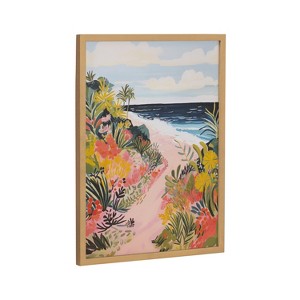 Kate & Laurel All Things Decor 12"x16" Gallery Tropical Bright Ocean Path Landscape Print by The Creative Bunch Studio Gold - 1 of 4