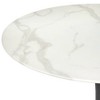 Buylateral 36" Rho Round Dining Table White: Faux Marble Top, 4-Seater, Glam Style, Metal Pedestal Base - image 4 of 4