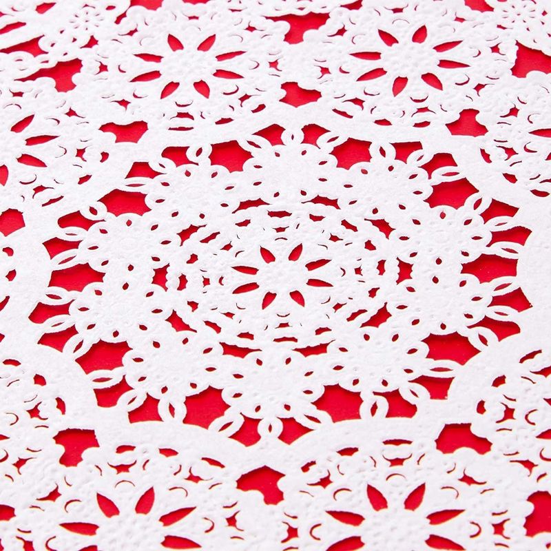 Juvale 300pcs Medallion White Round 10" Disposable Paper Doilies Lace for Art Craft Table Décor, 4 of 10