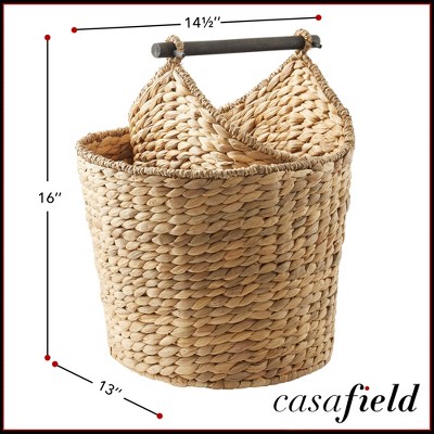 Natural Woven Water Hyacinth Wicker Bathroom Storage Basket