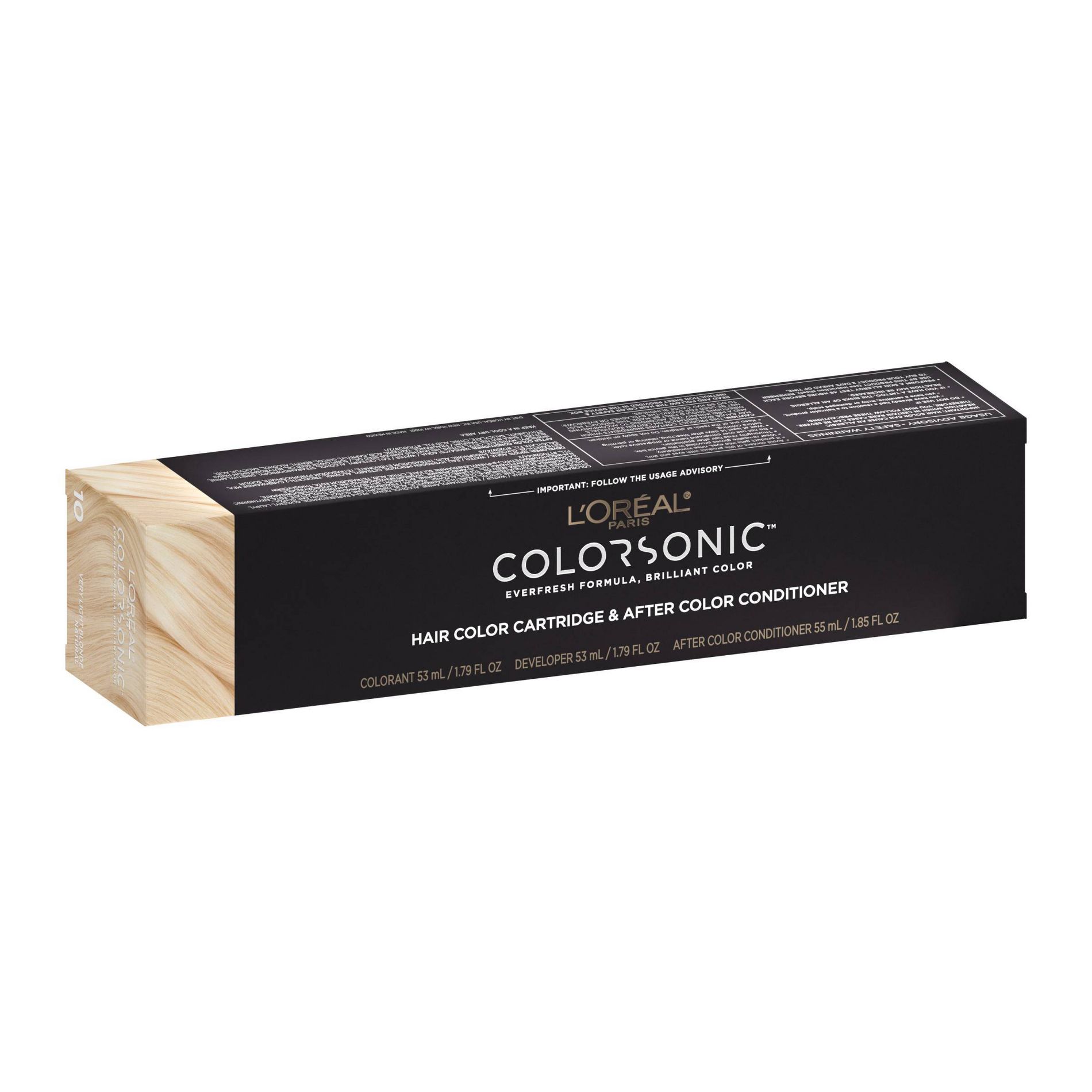 L'Oreal Paris Colorsonic Ammonia Free Permanent Hair Color Cartridge - Device Sold Separately - Very Light Blonde Natural 10
