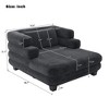 52.4" x 58.7" Chenille Oversized Chaise Lounge Sofa Bed with Layered Armrests, Plush Cushions - 2 of 4