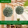 EcoSummer Topiary Balls Artificial Outdoor Set of 2 with Rose Flowers, 45CM Faux Greenery Spheres for Porch, Garden, Balcony, Home D¨¦cor, White - 4 of 4