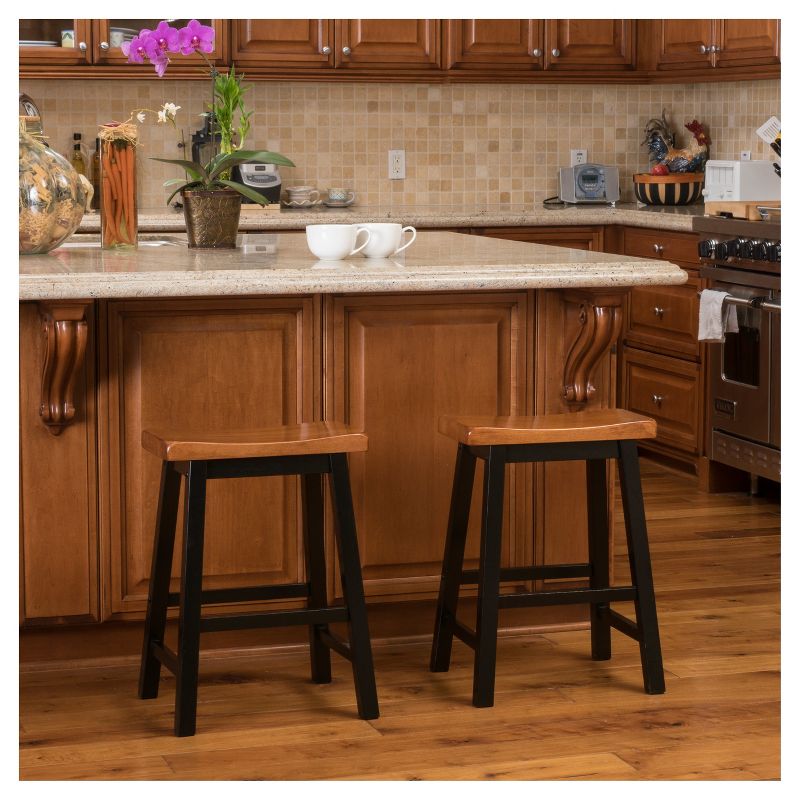 Set of 2 Pomeroy 24&#34; Counter Height Barstool Wood/Walnut - Christopher Knight Home, 3 of 6