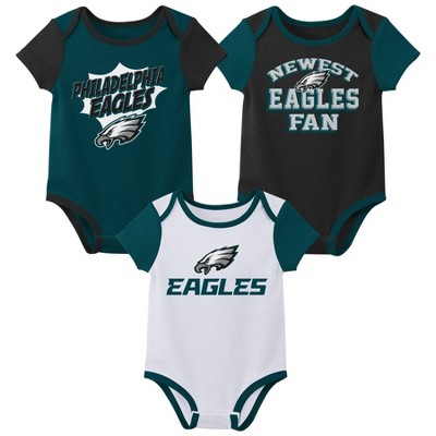 NFL 3-Piece Baby Boys Philadelphia Eagles Bodysuit, Sleep 'n Play, and Cap Set - 0-3mo