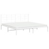 vidaXL White Metal King Bed Frame with Headboard - Powder-Coated Steel Bedroom Furniture - 81.5x78x35.4 Inches - Under-Bed Storage Space - 3 of 4