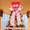 Aoibox Velvet Christmas Tree Topper Hat Candy Cane Peppermint Bows Red Ribbon Ornament 13 Inch Ribbon 8 Inch Tall 1 Piece Holiday Decor - 2 of 4