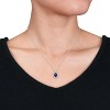 0.02 CT. T.W. Diamond And Sapphire Silver Pendant Necklace - White - 3 of 4