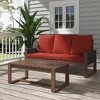 YARDSIGHT 2-Piece Patio Sofa Set with Coffee Table, Wood Frame and Wicker Outdoor Couch with Thick Cushions - 2 of 4