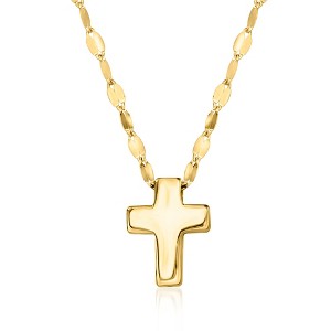 Pure Collection by Ross-Simons Italian 14kt Yellow Gold Cross Lumachina-Chain Necklace Size 16 - 1 of 3