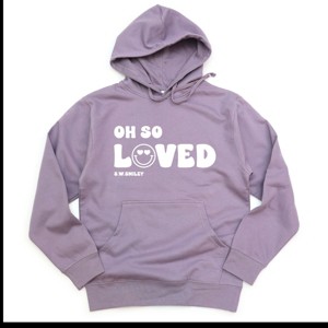Simply Sage Market S.W.Smiley Oh So Loved Hoodie - M - Plum - 1 of 4