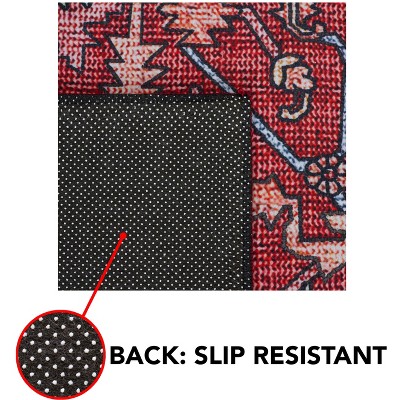 Modern Tucson Red Synthetic 3'x5' Machine-Washable Area Rug