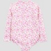 Carter's Just One You&#174 Toddler Girls' Long Sleeve Ruffle Ditsy Floral Rash Guard One Piece Swimsuit - Pink - 3 of 4