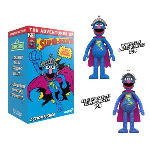 Super-Grover Sesame Street Super 7 Reaction Action Figure in Box - 1 of 3