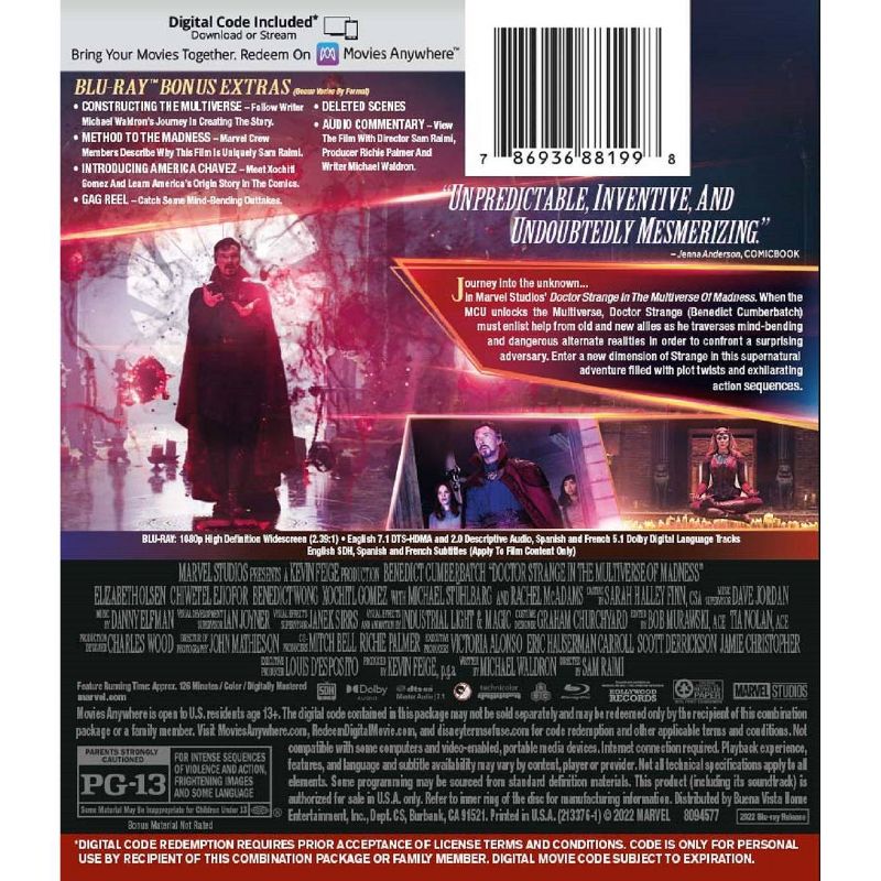Doctor Strange in the Multiverse of Madness (Blu-ray + DVD + Digital), 2 of 3