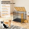 36 Inch Heavy Duty Dog Crate with 3 Doors, Escape-Proof Metal Kennel with Wheels & Removable Tray, Large Dog Cage for Medium & Large Dogs, Black - 2 of 4