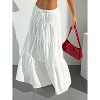 Women's Boho Maxi Skirt - Flowy Flared Ruffle Design for Summer & Going Out Outfits White - 3 of 4