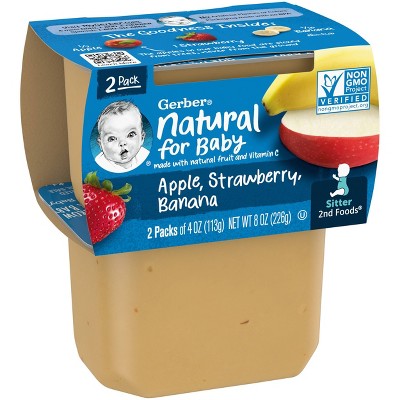 Gerber Sitter 2nd Foods Apple Strawberry Banana Baby Meals - 2ct/4oz Each