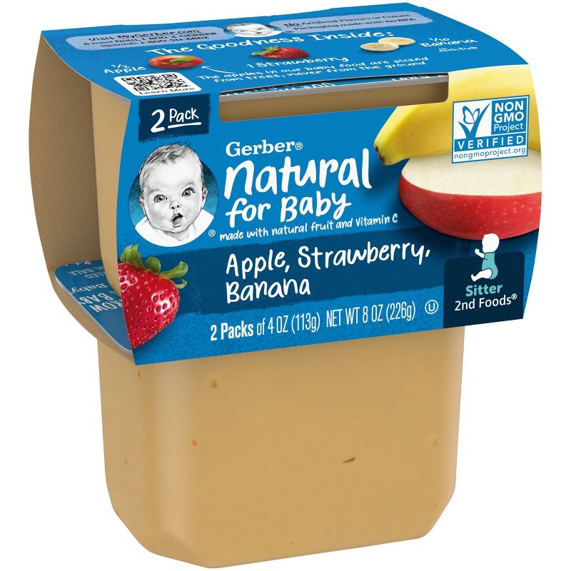 Gerber Sitter 2nd Foods Apple Strawberry Banana Baby Meals - 2ct/4oz Each, 3 of 7