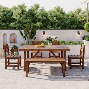 YOOCOZZ Patio Table and Chair Set Crafted With High-quality Acacia Wood - 1 of 4