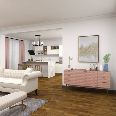 Gold Glitter Abstract Geode Canvas Wall Art with Frame