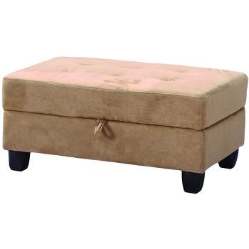 Passion Furniture Gallant  Microfiber Upholstered Storage Ottoman