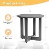 VINGLI Round Outdoor Side Table, Small Metal Outdoor Table Patio End Tables for Balcony, Porch, Garden and Poolside (Gray) - 3 of 4