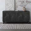 Lyngins Natural Wood Storage Cabinet with Carved Flower Doors, Versatile Kitchen Cabinet, Sideboard & Accent Cabinet for Living Room, Kitchen,Entryway - 2 of 4