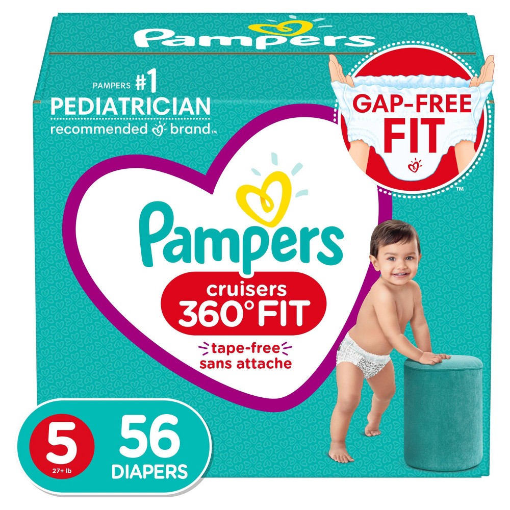 Pampers Cruisers 360 Disposable Diapers Super Pack - Size 5 (56ct)