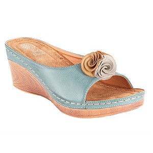 GC Shoes Sydney Flower Comfort Slide Wedge Sandals - 1 of 4