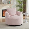 TiramisuBest 360 Swivel Compressible Accent Chair,Modern Faux Fur Lounge Chair for Living Room, Office, Apartment, Pink - 3 of 4