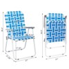 DSVIMOY Outdoor Portable Chairs, 2-Piece Folding Camping Chairs, Portable Beach Chair for Outdoor, White & Blue, 22"*22"*34.5" - 3 of 4