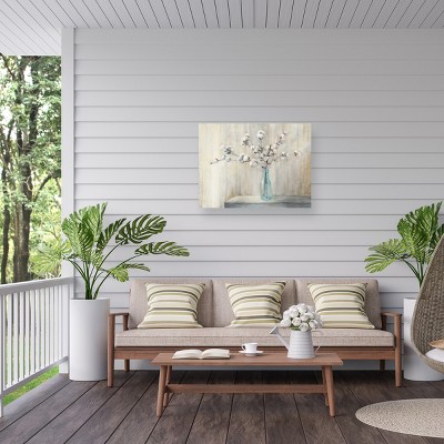 Julia Purinton Cotton Bouquet Weather Treated Wood Frame Outdoor Canvas Art