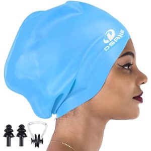 DSANE Extra Large Swimming Cap for Women and Men,Special Design Swim Cap for Very Long Thick Curly Hair&Dreadlocks Weaves Braids Afros Silicone - 1 of 1