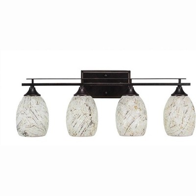Toltec Lighting Uptowne 4 - Light Vanity in  Dark Granite with 5" Natural Fusion Shade