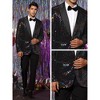 Lars Amadeus Men's Peak Lapel Prom Party Plaid Shining Sequin Blazer - 4 of 4