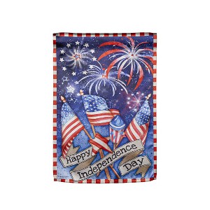 Evergreen Garden Flag Independence Day Fireworks Lustre Double Sided Indoor Outdoor Decor 18" x 12.5" - 1 of 2