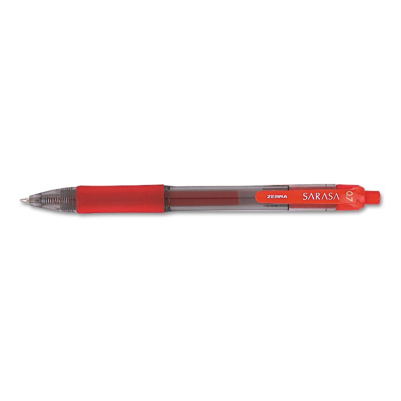 Zebra Sarasa Retractable Gel Pen Red Ink Medium Dozen 46830, 1 of 4
