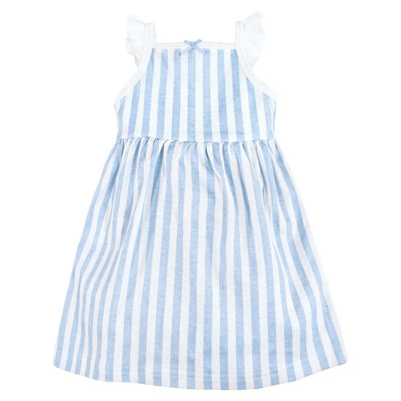Hudson Baby Infant Girl Cotton Dresses, Blue Daisy, 4 of 5