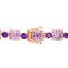 EVERLY JEWELRY | Rose Plated Sterling Silver 25 CT TGW Rose de France Amethyst-Africa Bracelet, 7.25-inch - 4 of 4