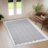 Indoor Modern Washable Area Rugs with Scalloped Print, Ultra Thin Non Slip Throw Carpet for Bedroom Living Room - 4 of 4