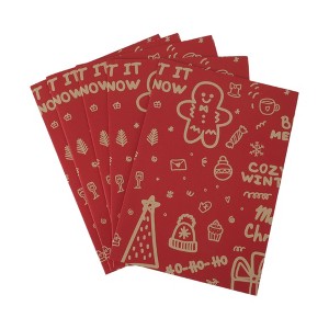 Unique Bargains Gift Wrap Paper Christmas Kraft 27.56"x19.69" 5 Pcs - 1 of 4