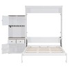 Whisen Queen Size Murphy Bed with Storage Cabinet, Wine Rack, Glass Holder, Drawers and Multi-Color LED Strip - 4 of 4