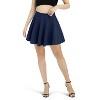 Women's Basic Stretch Flared Skater Skirt - Versatile Casual Mini Skirt for Effortless Style Navy Blue Navy Blue Medium - 3 of 4