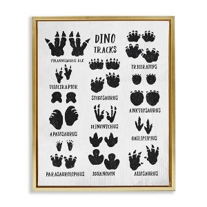 Stupell Industries Children's Dinosaur Track Chart Floating Frame Canvas Art, Gold, 25" x 31" - 1 of 4